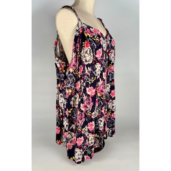 Torrid Floral Baby Doll Cami Swing Summer Tank Top 4 4X Plus Flowy Stretch Fairy - Picture 2 of 7